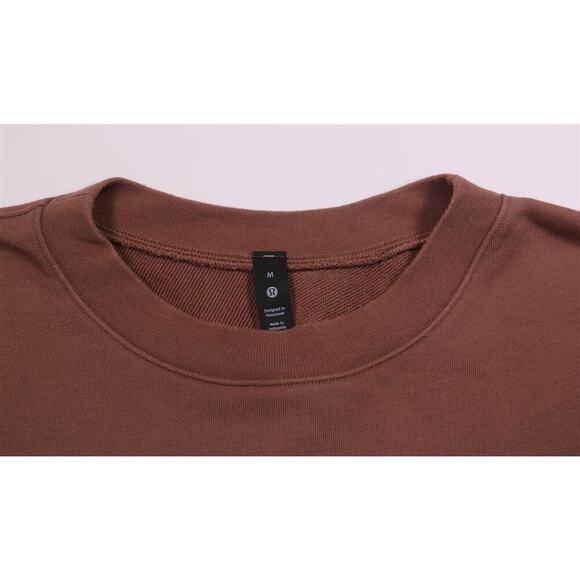 Lululemon Men's Brown French Terry Oversized Crewneck Sweatshirt Cinchable Hem M - Picture 7 of 13